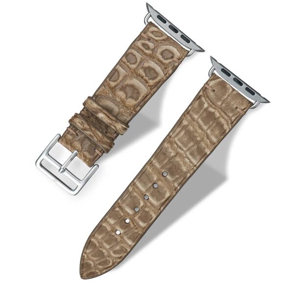 Real Alligator Skin Watch Strap – Minimalist Design Bath Stone Color main image 5